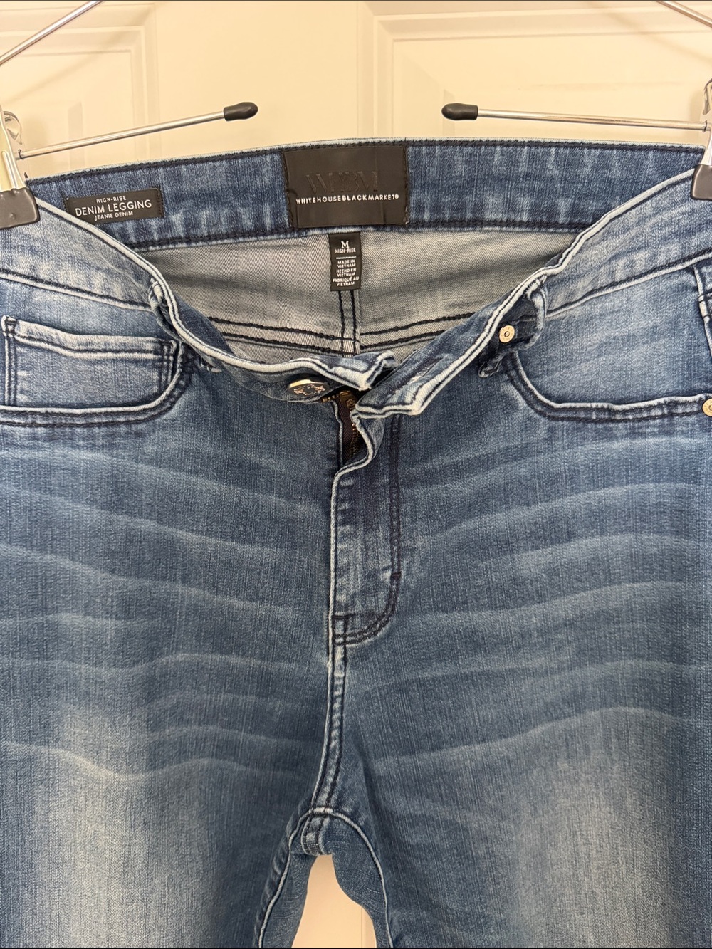 White House Black Market High-Rise Medium Blue Denim leggings